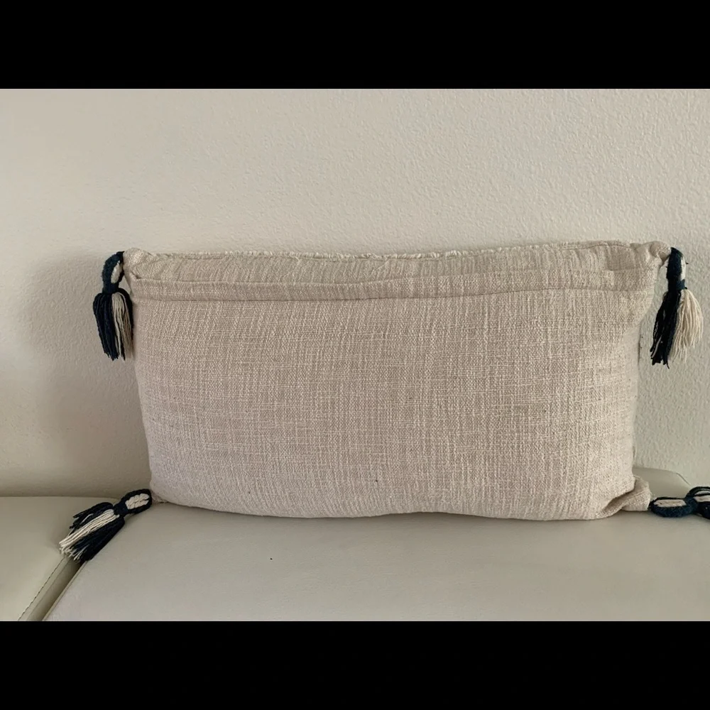 Boho Cream and Navy Decorative Pillow case